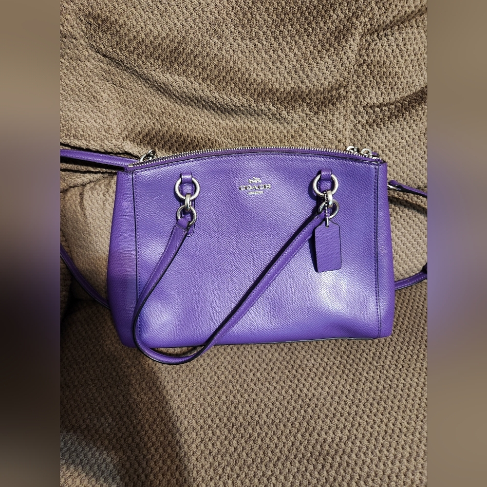 Coach Purple Satchel With Crossbody Strap